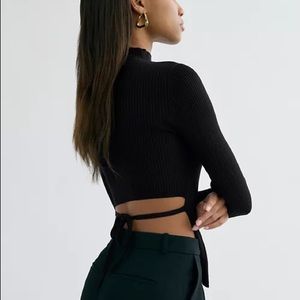 Aritzia Babaton Sculpt Knit Tie-Back Longsleeve